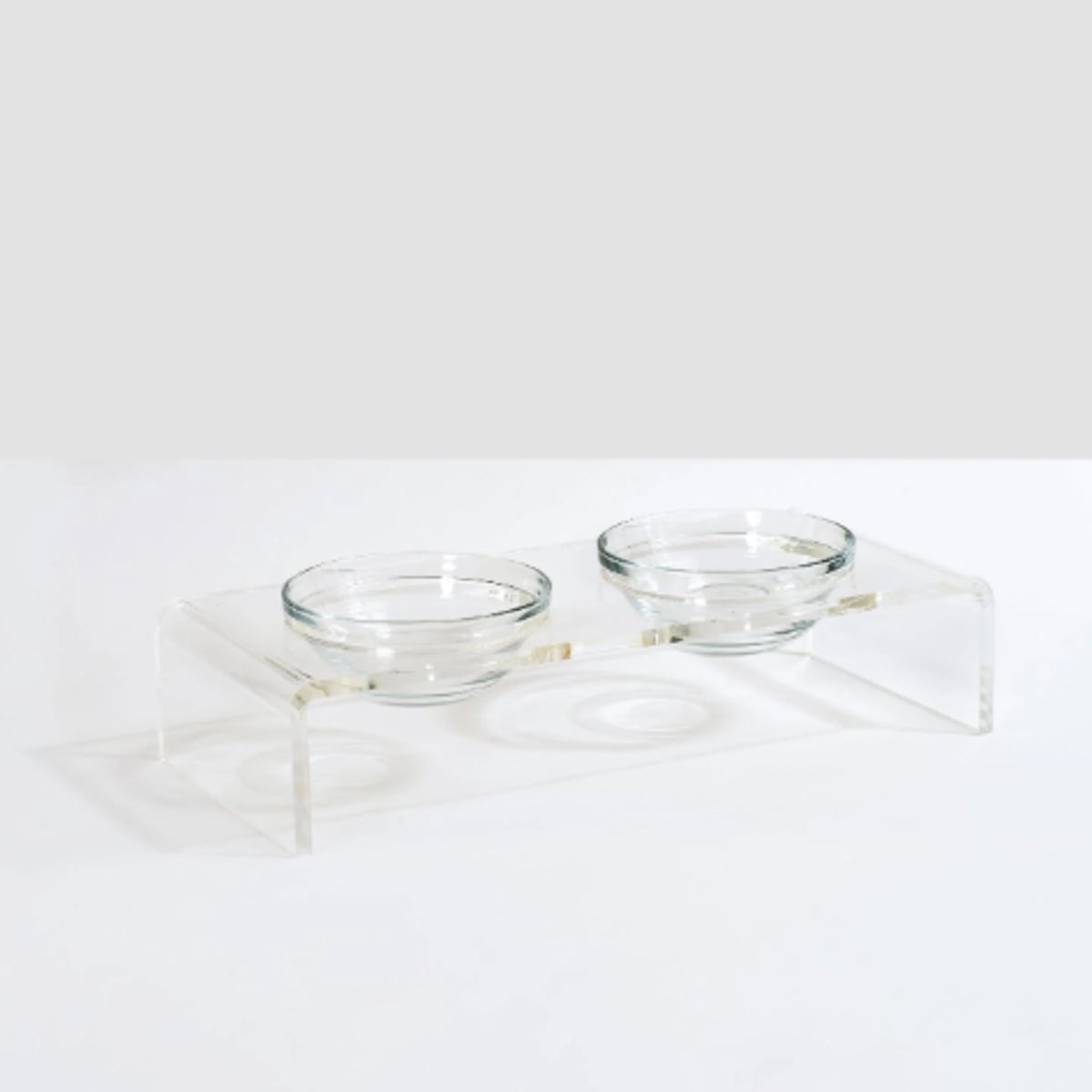 hiddin Glass Bowl Elevated Feeder Clear